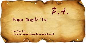 Papp Angéla névjegykártya